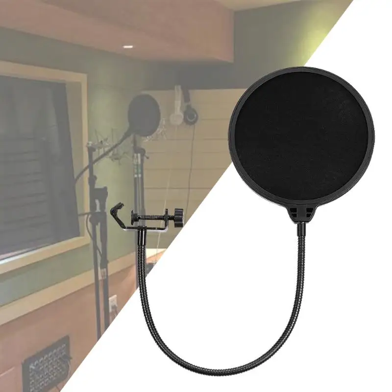 

Flexible Mic Wind Screen Pop Filter Portable Studio Recording Speaking Singing Condenser Microphone Filter Mount Mask