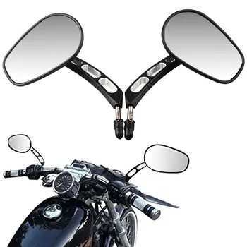 

Black Edge Cut Rearview Side Mirrors Fits For Harley Sportster Softail Touring 8mm