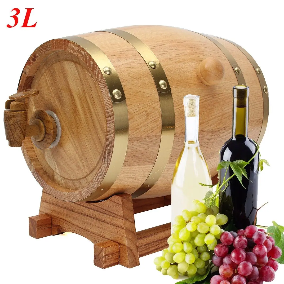 

3L Whisky Red Wine Barrel Keg Wine Spirits Port Liquor Wood French Toasted Wine Barrels High Quallity