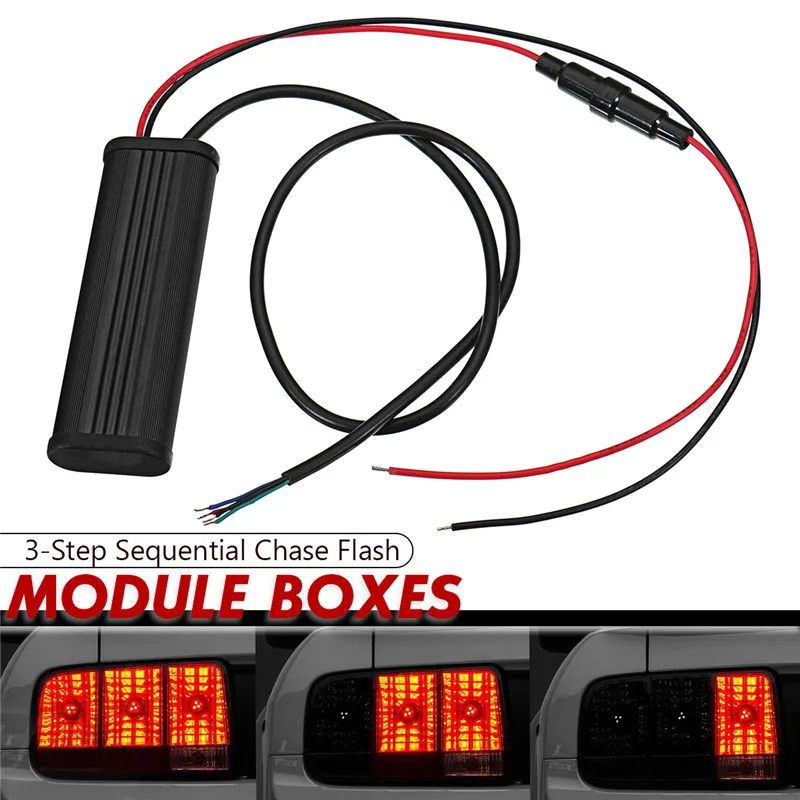 Car Turn Light Universal 3 Step Sequential Chase Flash Module Boxes