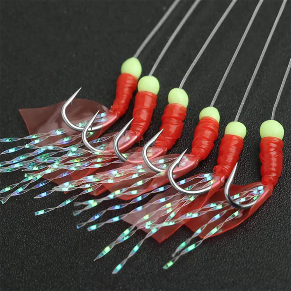 

LINNHUE Fishing Hook Bionic Fish Skin String Hook Pesca Bait High Carbon Steel With 6 Hooks Fishing Supplies