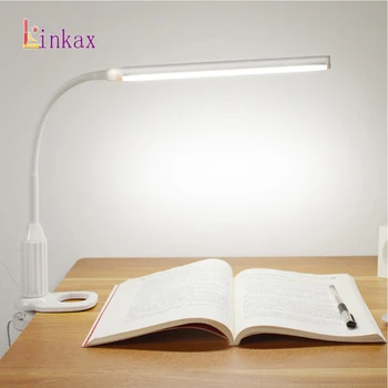

5 W Clip-On Flexible Bright LED Lamp 24 Led Clip Book Light Reading Lamp Touch Control USB Clip Light Reading Table Lamp