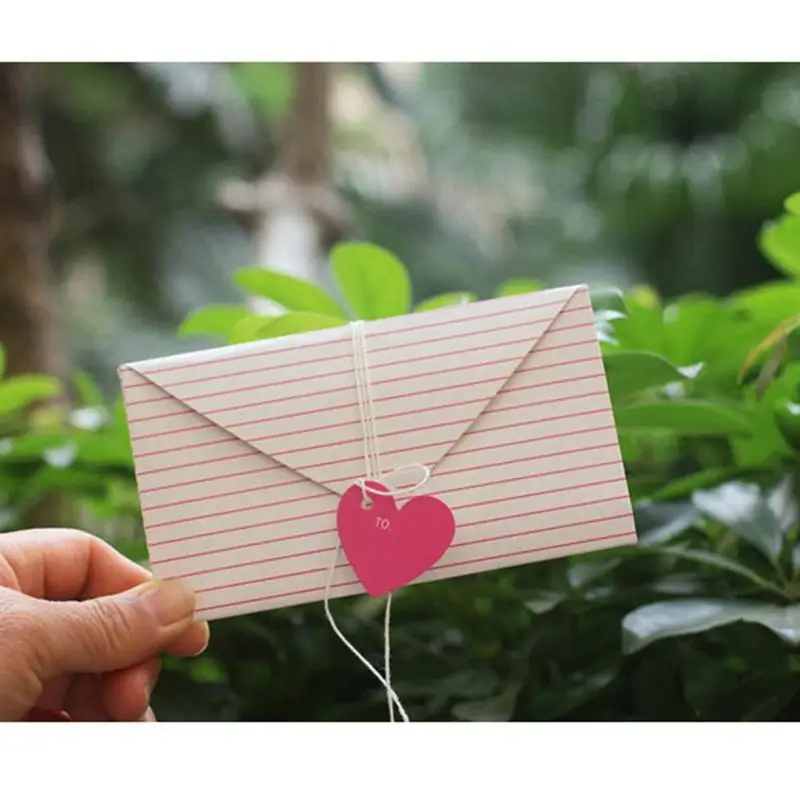  Greeting Cards Envelope Form Foldable Creative Stripe Pattern Invitation Card Valentine Day Card fo - 32975905038