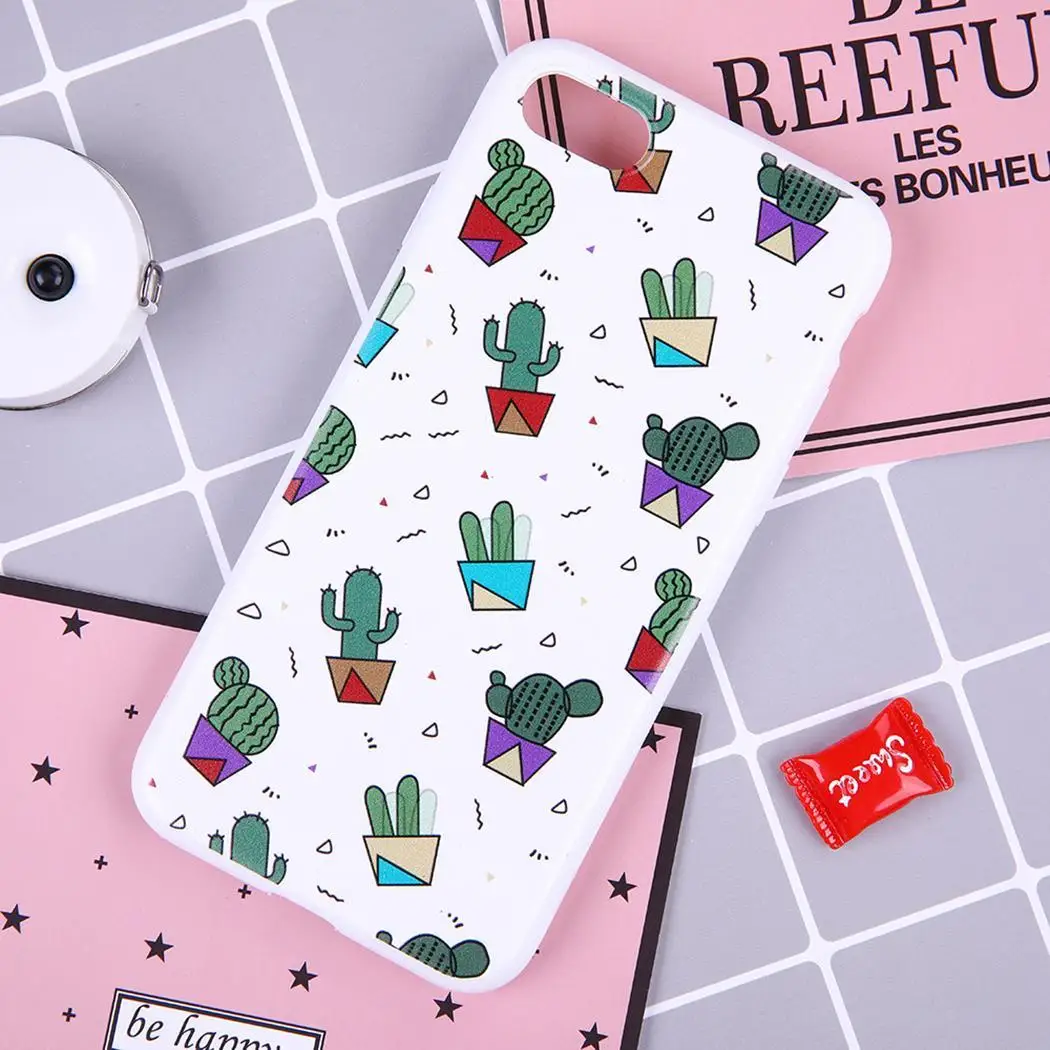 

Fashion TPU Cactus Printing Mobile Phone Unisex Cases White For iPhone 6/7/8 S/Plus/XS/XR/XSmax