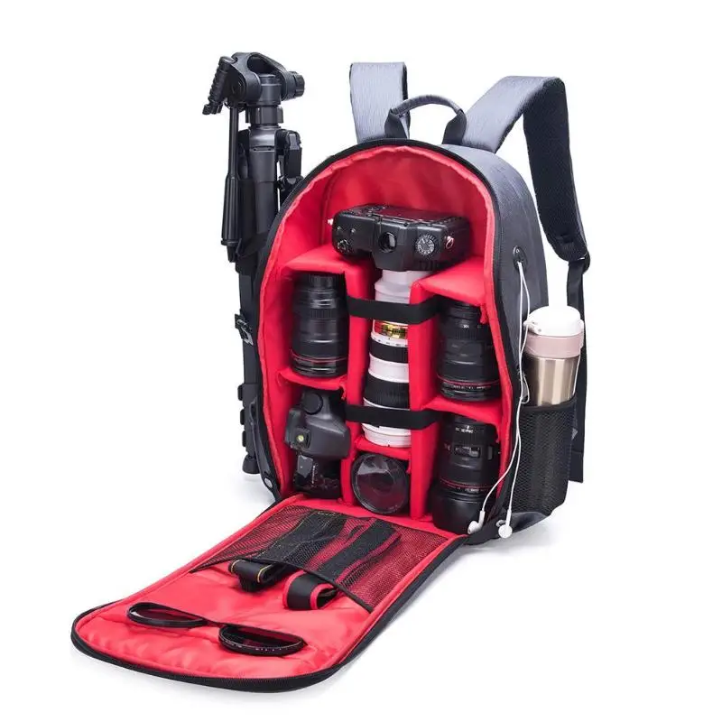 Waterproof Digital DSLR Photo Padded Camera Backpack Multi functional