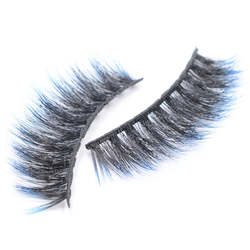 

Pro Mink Eyelashes 3D Mink Lashes Black To Blue Thick HandMade Full Strip Lashes Cruelty Free Luxury Mink Lashes False Eyelashes