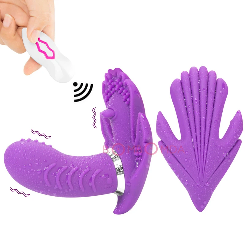 USB Charging Butterfly Invisible Vibrator Panties Wireless Remote Wearable 30 Speeds Strap On font b Dildo