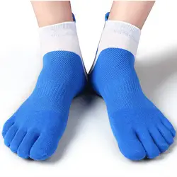 1 пара мужские пять пальцев хлопковые носки чистый сетчатый носок пять пальцев носки тренер палец белый носки распродажа высокое качество