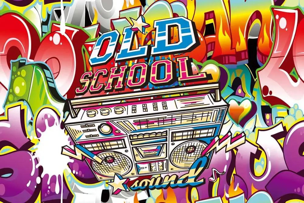 GoEoo Graffiti Photography Background Old School Hip Hop Backdrops Photo Party Studio Props Vinly 7x5 GoEoo-dn042