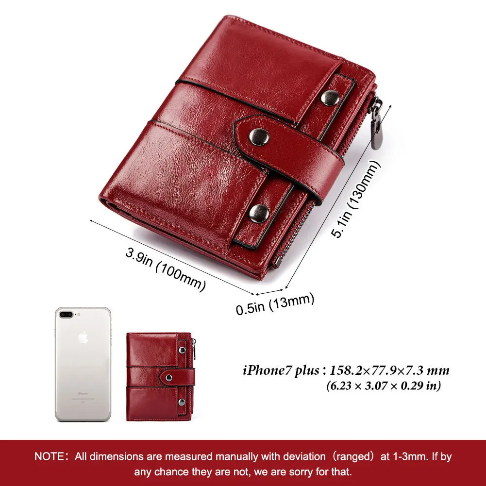 High Quality Women Short Wallets Cowhide Leather Ladies Small Purse Zipper Coin Pocket Card Holder Female Wallet Red|Кошельки| |
