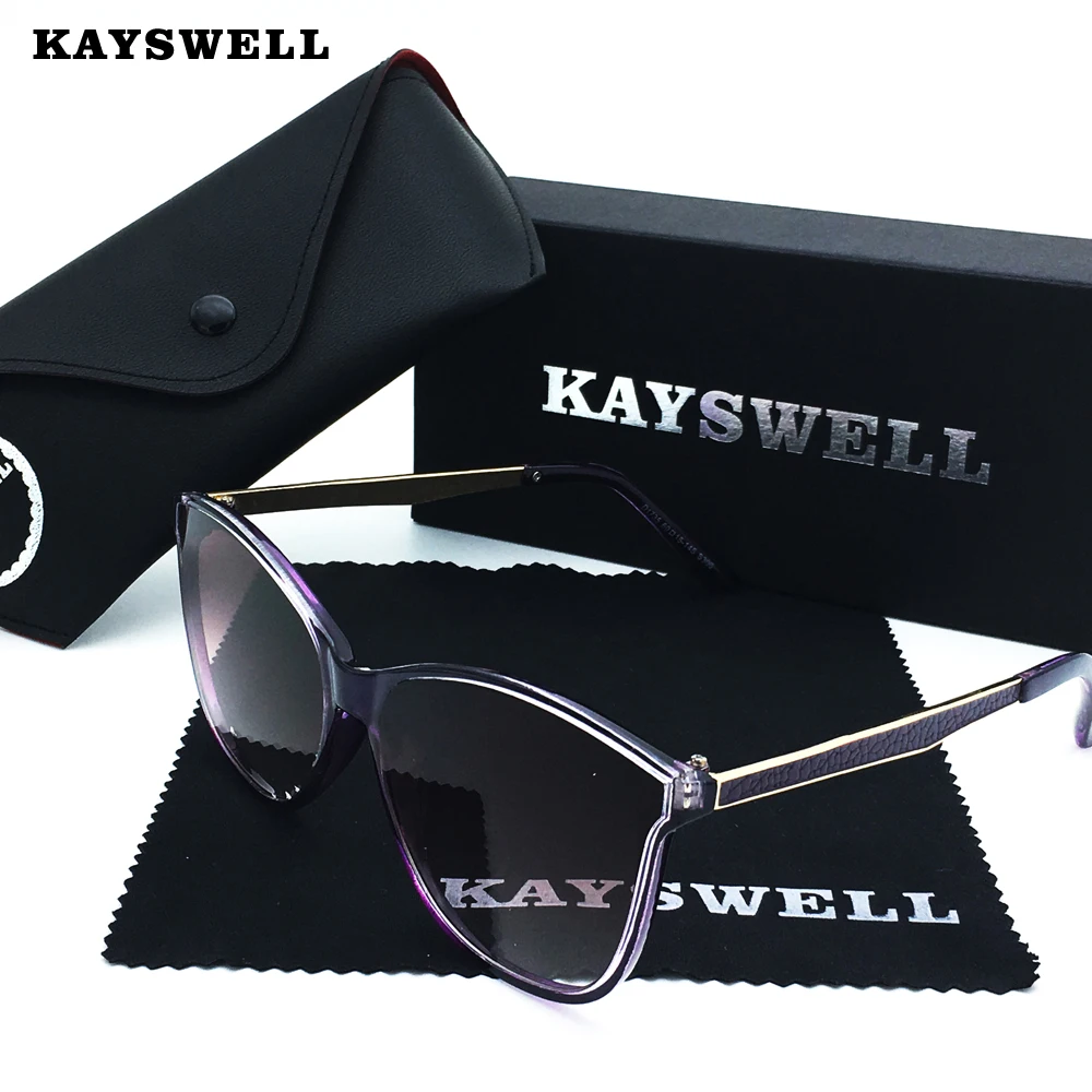 

KAYSWELL Sunglasses Women Designer V400 Cat Eye Sunglasses Outdoor Eyewear With Boxes D1735