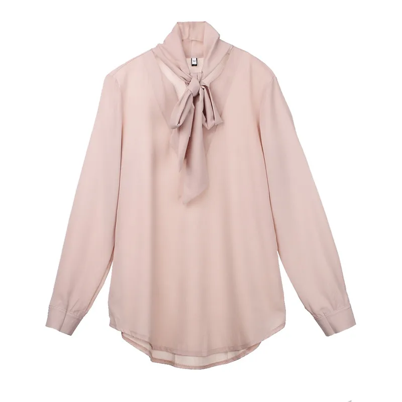 Trendy Women clothes Casual Long Sleeve V-neck Loose Chiffon Blouses one pieces Ladies solid Shirts pullover |