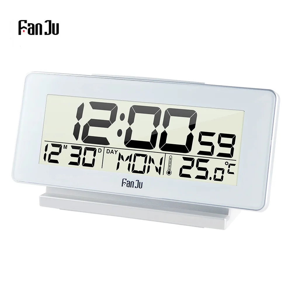 FanJu FJ3523 цифровой будильник с термометром светодиодный электронный 12 H/24 H сигнализации и Повтор Функция подсветка рабочего стола часы