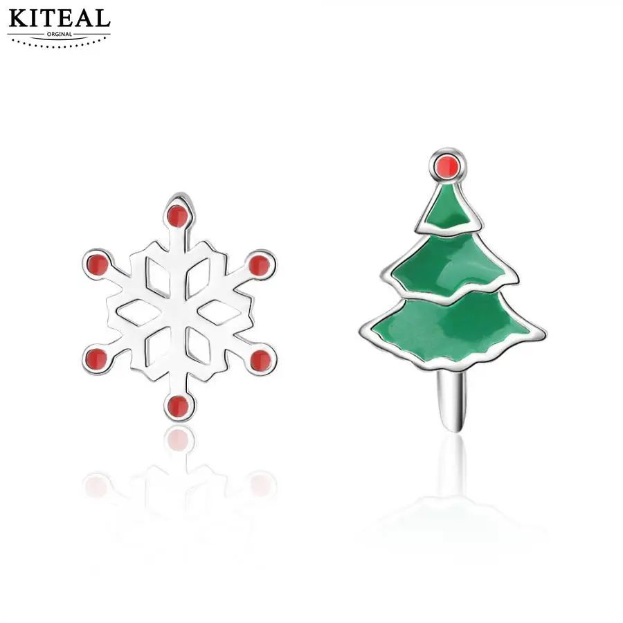 KITEAL 925 2017 новые серебряные женские подвески рождественские серьги Снежинка лося