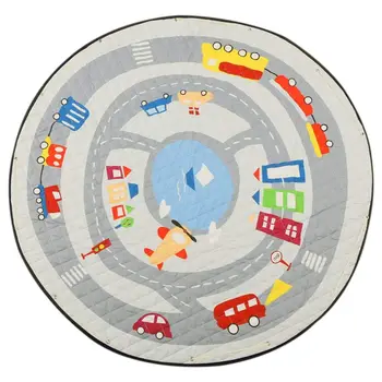 

Round Rugs Baby Play Mat Toys Storage Organizer,Nursery Rugs Large Polyester Anti-slip Cartoon Animal Baby Floor Mat Game Mat