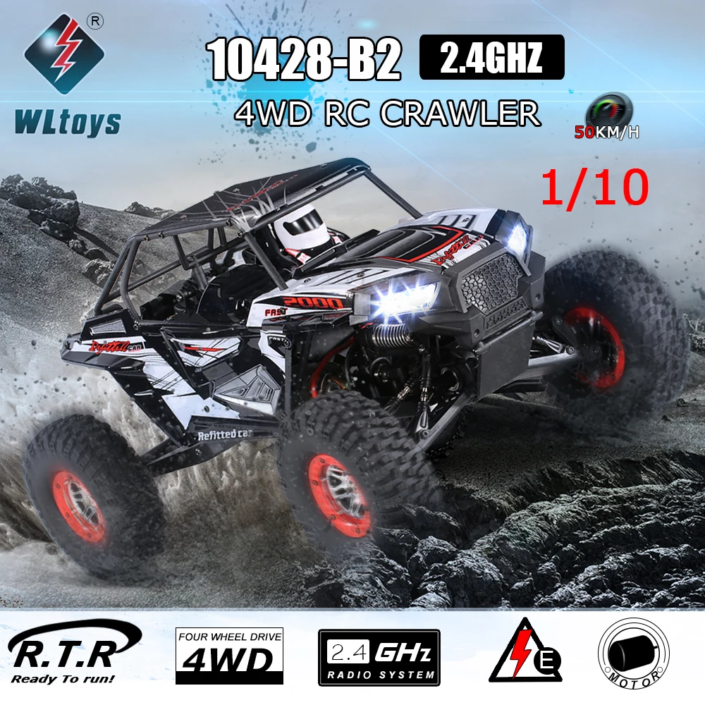 WLtoys 10428-B2 1/10 2,4G 4WD Электрический Рок Гусеничный внедорожный автомобиль багги пустыня Baja RC машина RTR