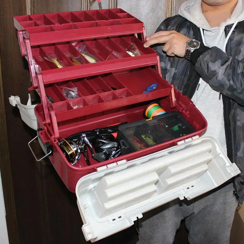 

Portable 4 Layers Fishing Tackle Organizer Hand Box 45*25*20cm Carp Fishing Case Container Organizer Tools