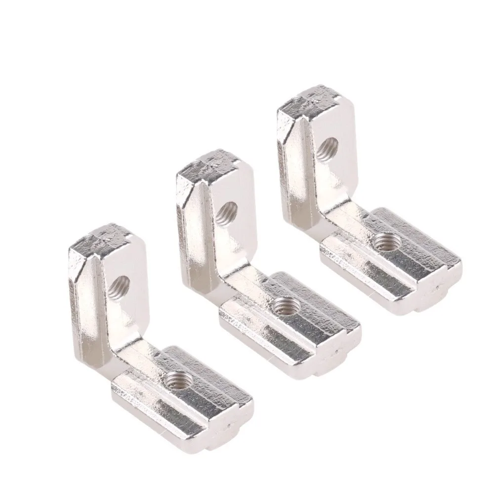 

KANDE New T-slot L-type 90 degree 2020 aluminum connector 20/30/40/45series bracket fasteners Eu standard aluminum profile parts