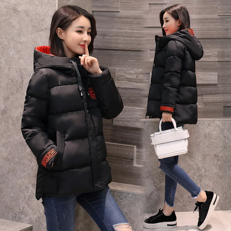 Г., длинный полиэстер, полный размер, код, зима, продукт, Корейская легкая утепленная одежда с хлопковой подкладкой Mianfu, Свободное пальто