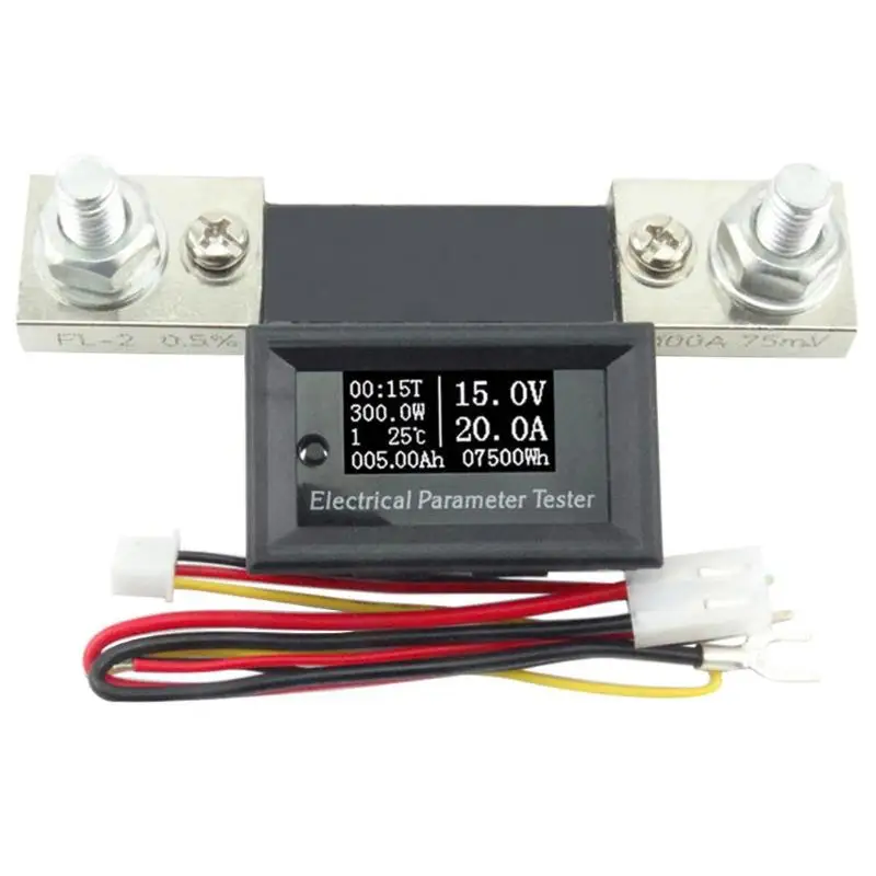 

100V 100A OLED Digital Battery Capacity Tester Voltmeter Constant Current Meter Electronic Load Charger Meter Indicator