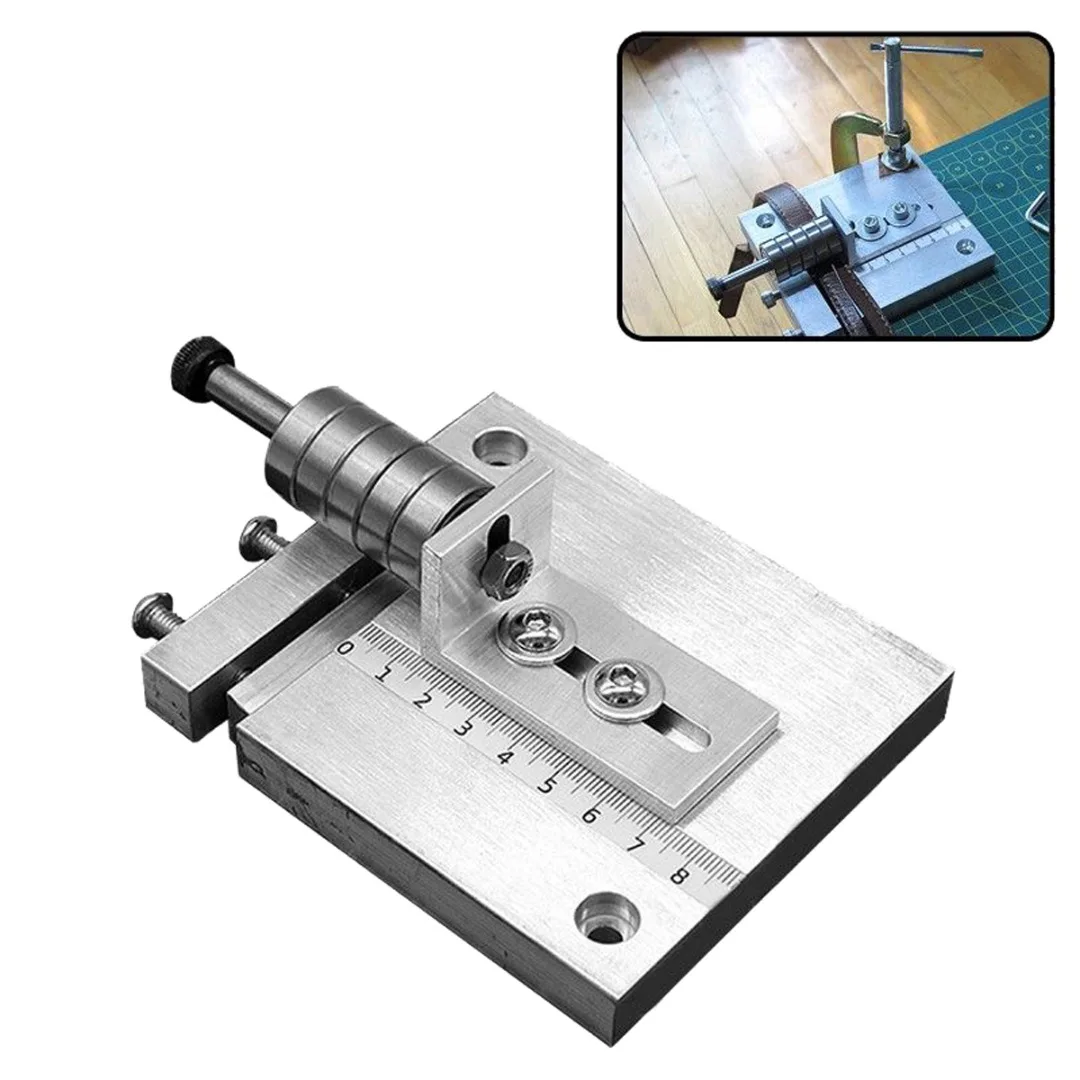 

DIY Manual Leather Strip Cutter Machine Belt Cutting Machine Stainless Steel Leather Splitter Cutting Knife Tools