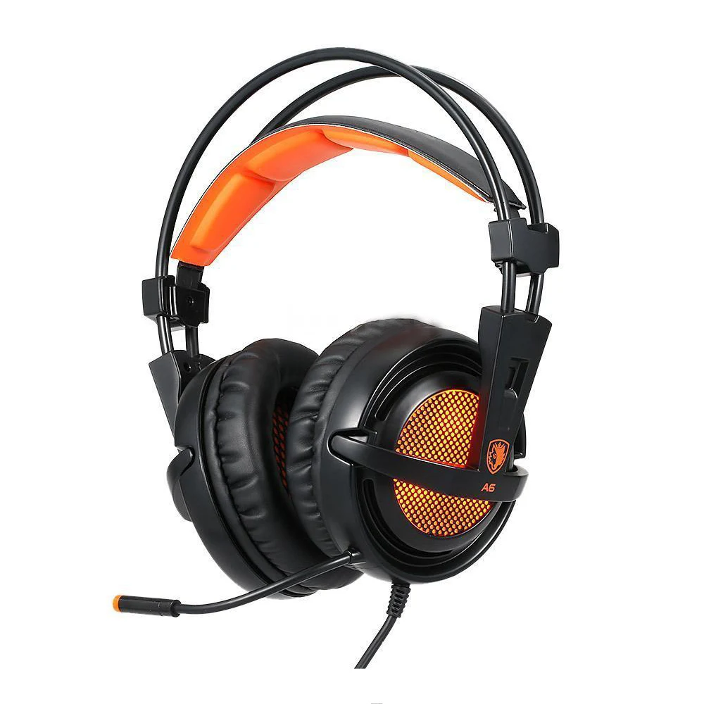 Подлинная SADES A6 стерео 7,1 Pro Gaming Headset наушники с микрофоном