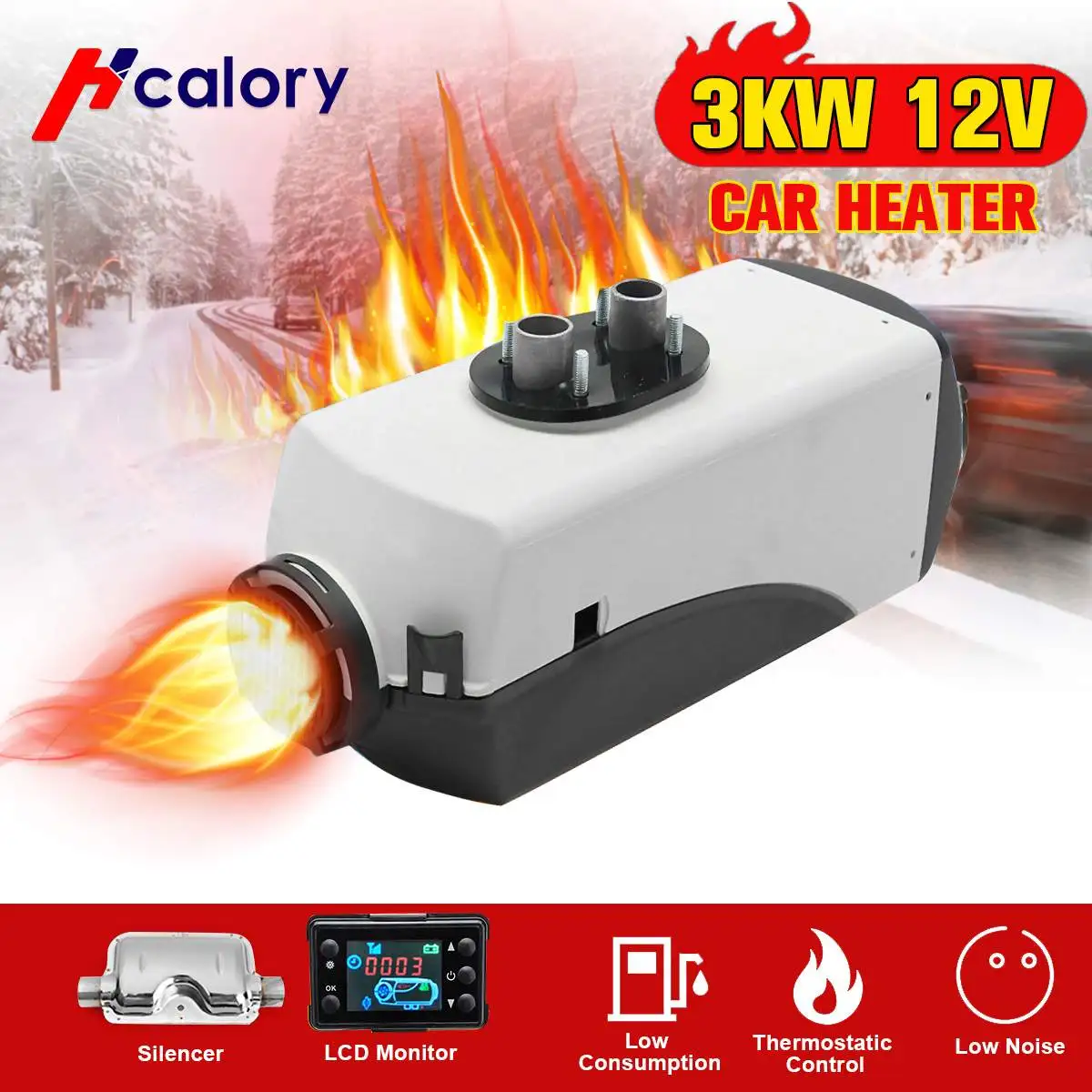 

Car Heater 3KW 12V Air Diesels Heater Parking Heater With Remote Control LCD Monitor For RV Motorhome Trailer Trucks Boats