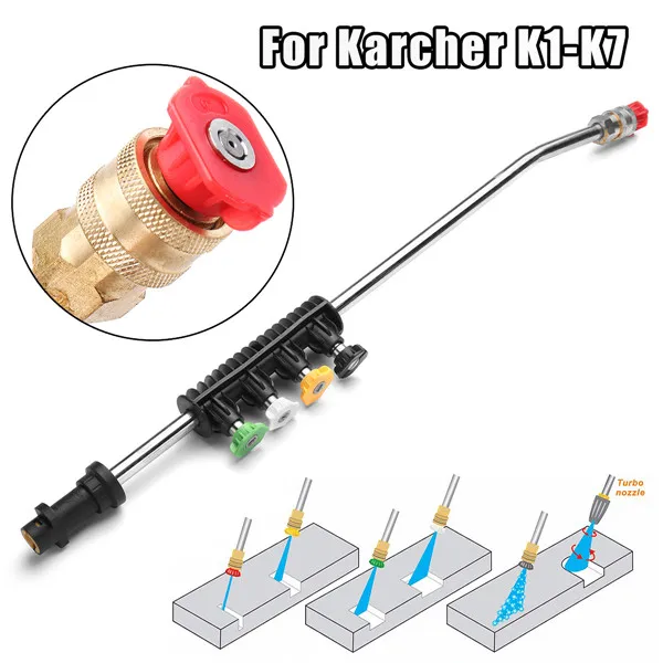 

Water Spray Lance Nozzle Metal Jet with 5 Quick Nozzle Tips for Karcher K1-K7 for K Series High Pressure Washer Parts