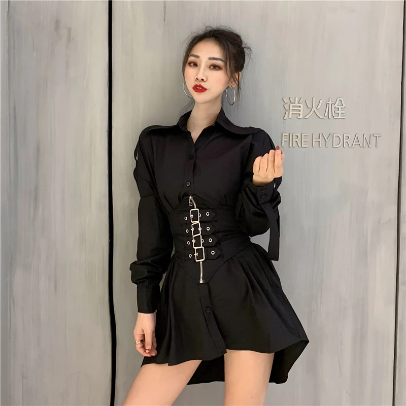

Bluzka Damska Streetwear Shirt Chemise Femme Long Shirt Black Top Japanese Longue Long Sleeve Blouse Cotton Womens Tops Blouses