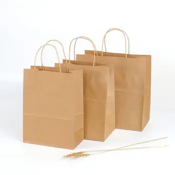 

20PCS Recycled Kraft Paper Gift Bags Bulk with Handles for Shopping / Packaging / Retail / Party / Craft / Gifts Storage Bag