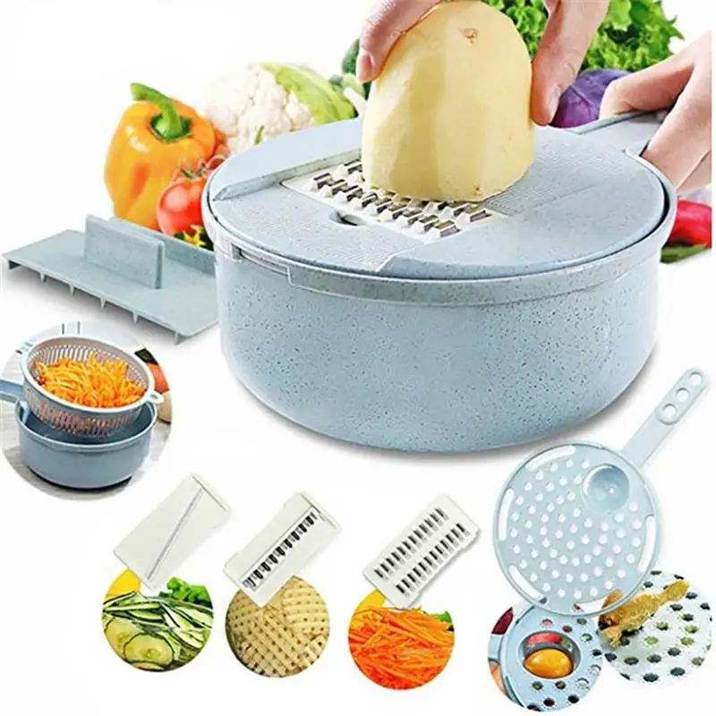 

8 In 1 Vegetable Cutter Kitchen Accessories Mandoline Slicer Vegetable Slicer Potato Peeler Carrot Onion Grater With Strainer