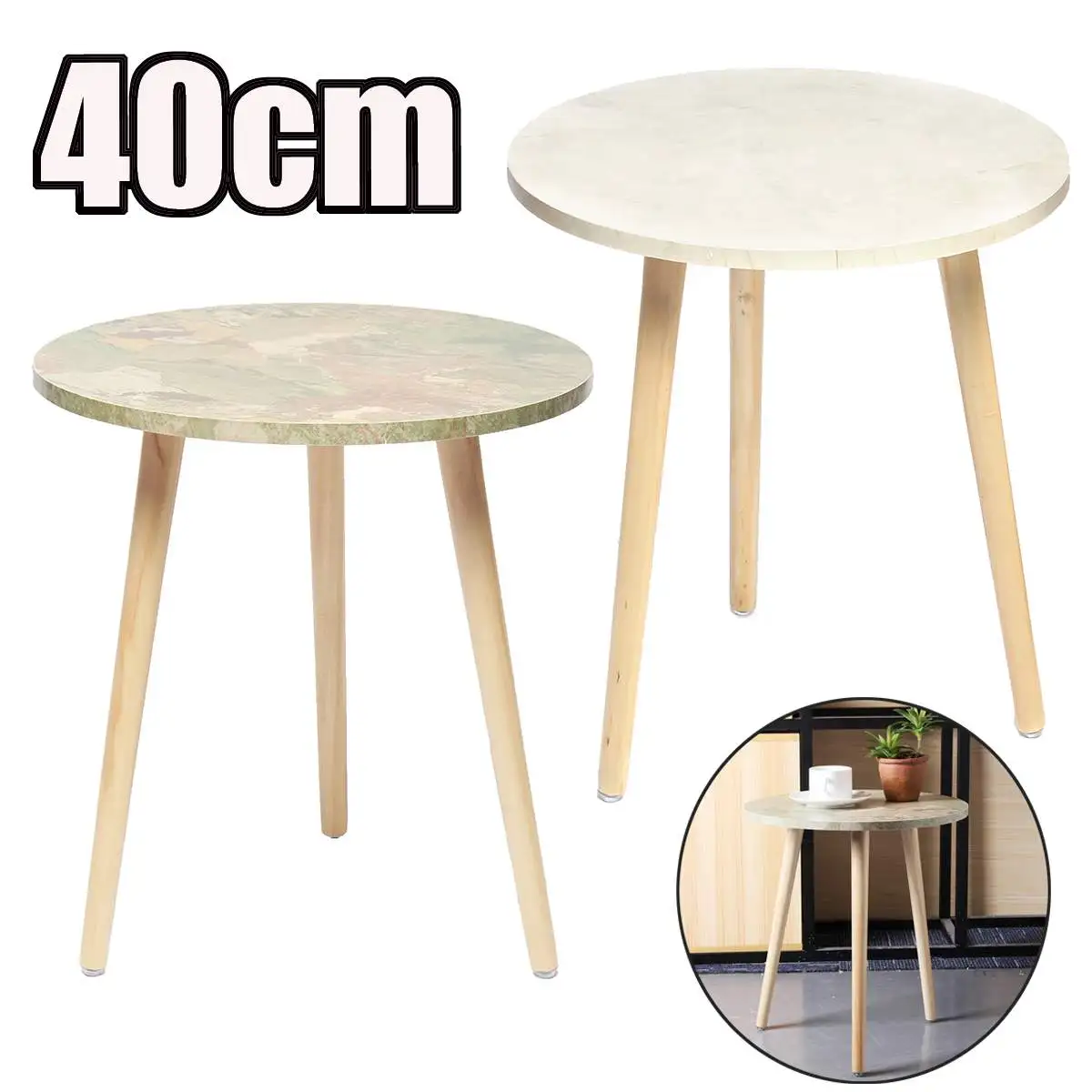 Modern Fashion Wooden Round Coffee Side Table Tea Nesting End Table Corner Home Livingroom Office Decor Tea Wine Corner Table