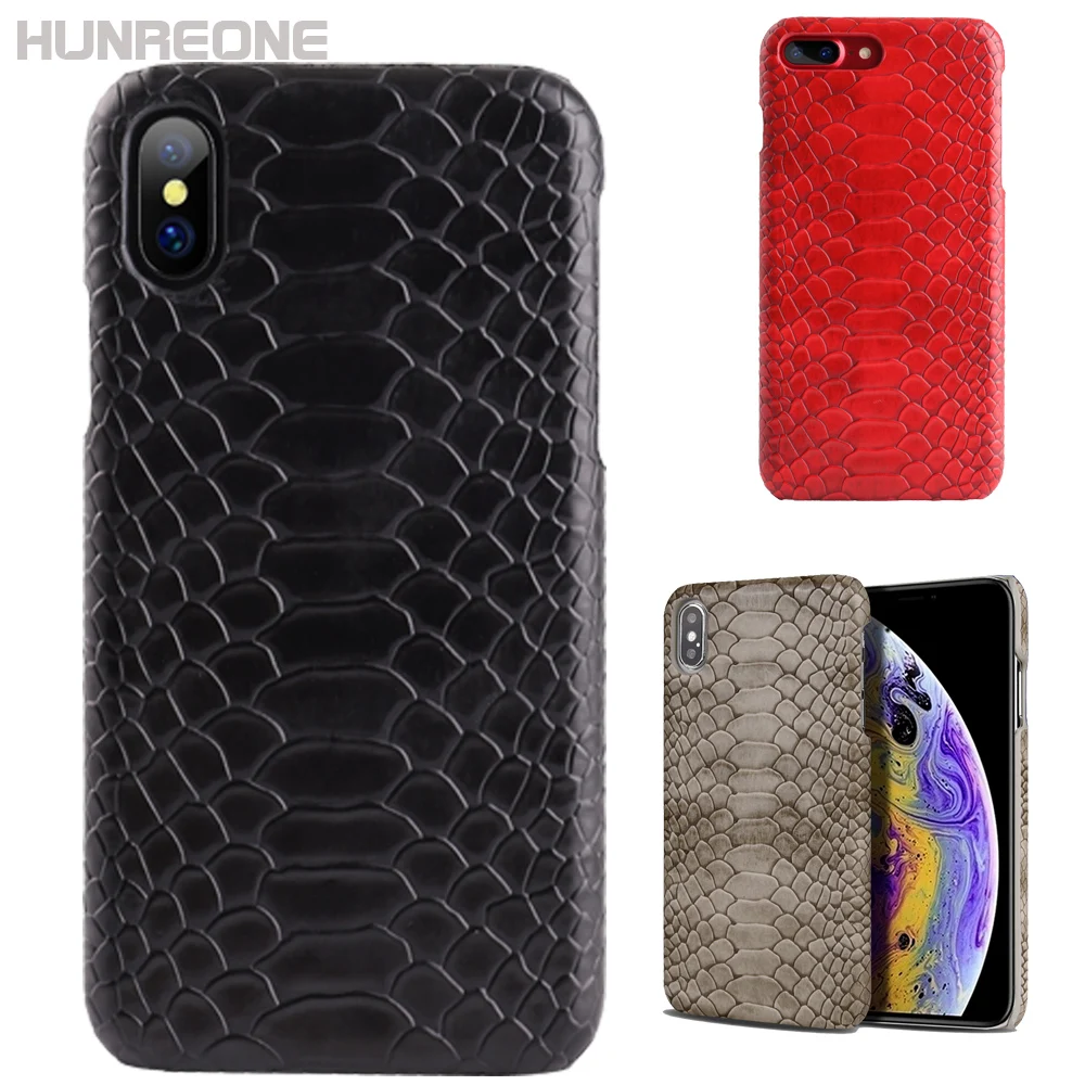 Чехол для мобильного телефона Hunreone Funda Para Telefono Movil из змеиной кожи iPhone X XS XR Max 7 8 7P 8P