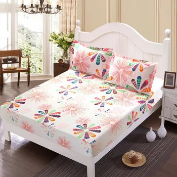 

Bed Sheet Without Pillowcase Pink Flower Printed Bed Linen Queen Size Mattress Covers Fitted Sheet Sets With Elastic For King28