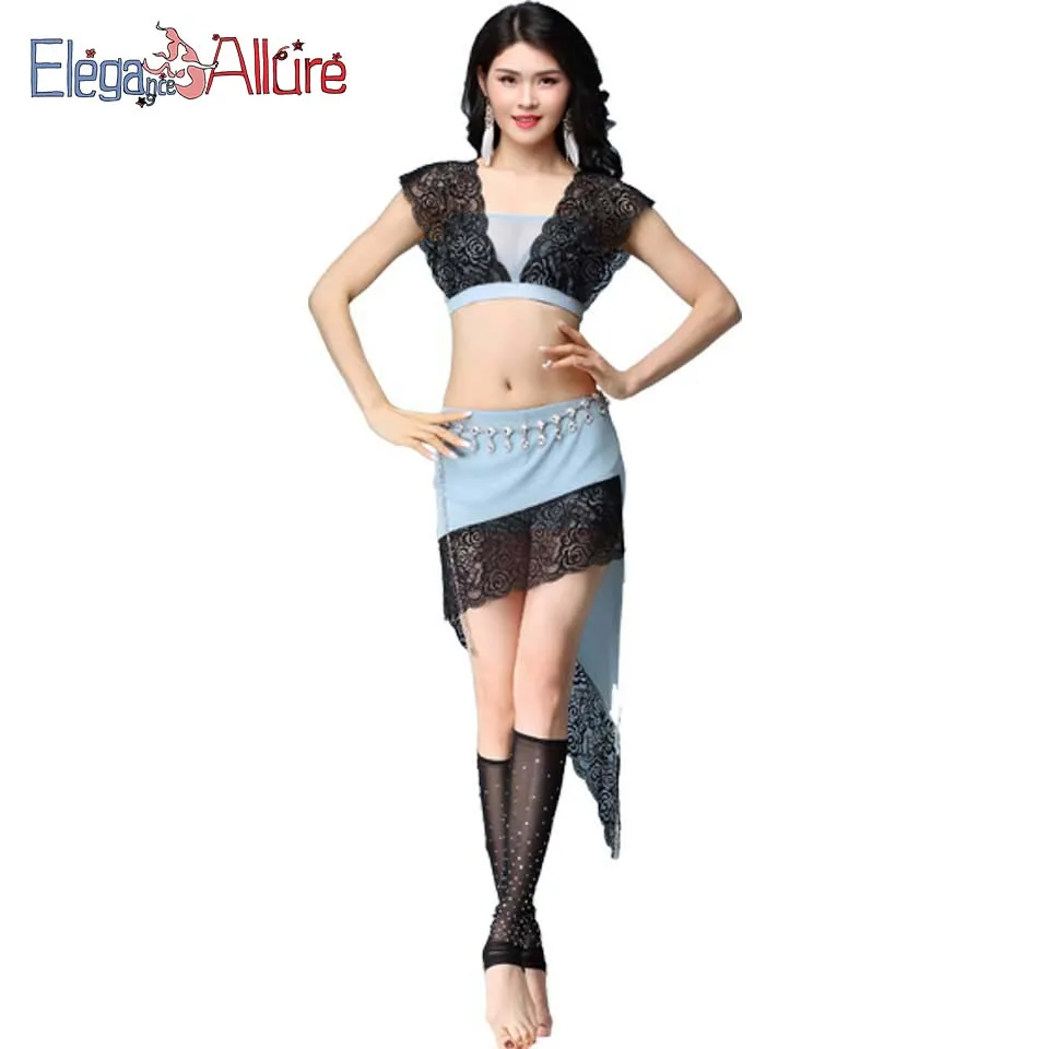 

E&A Sexy Belly Dance Costume Set Top Shirt Skirt Women Belly Dancing Clothes Beginner Bellydance Eastern Oriental Indian Wear