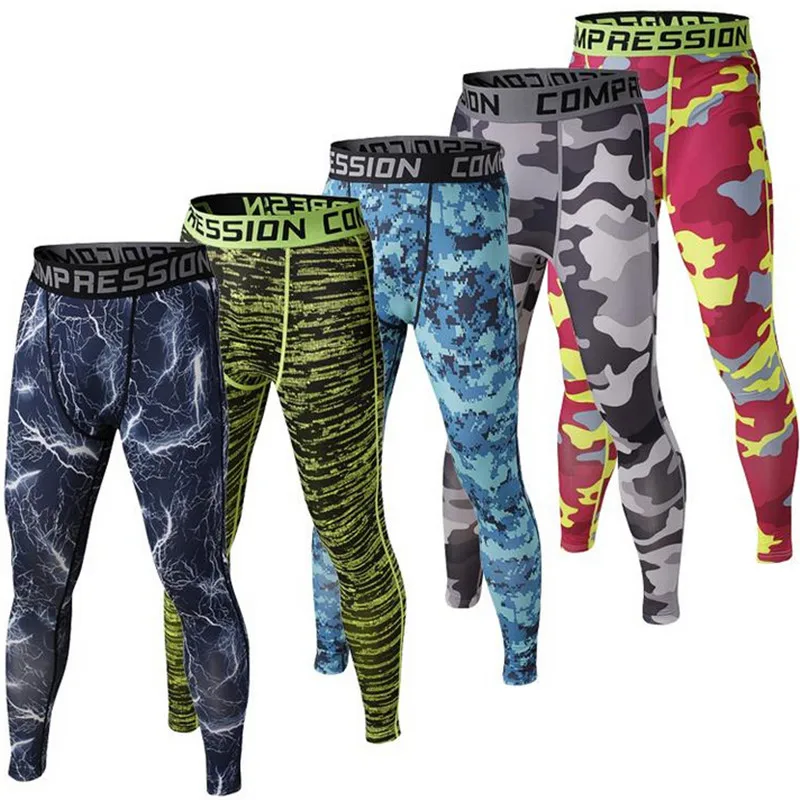 

Mens Compression Pants 2019 New Crossfit Tights Men Bodybuilding Pants Trousers Camouflage Joggers