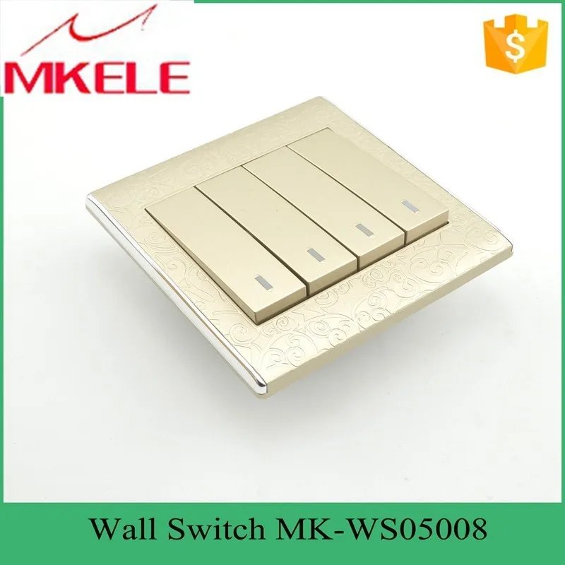 New design best price MK-WS05008 Impact resistance wholesale classical 4 Gang 2 way switch led touch light switch