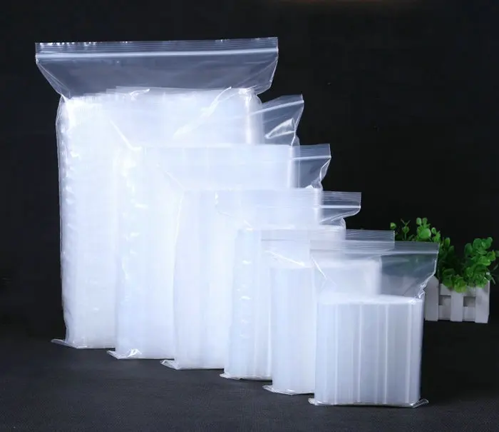 

100pcs/lot Various Sizes Reclosable Plastic Packaging Bags Plastic Zipper Storage Bag Clear Zip lock package bags