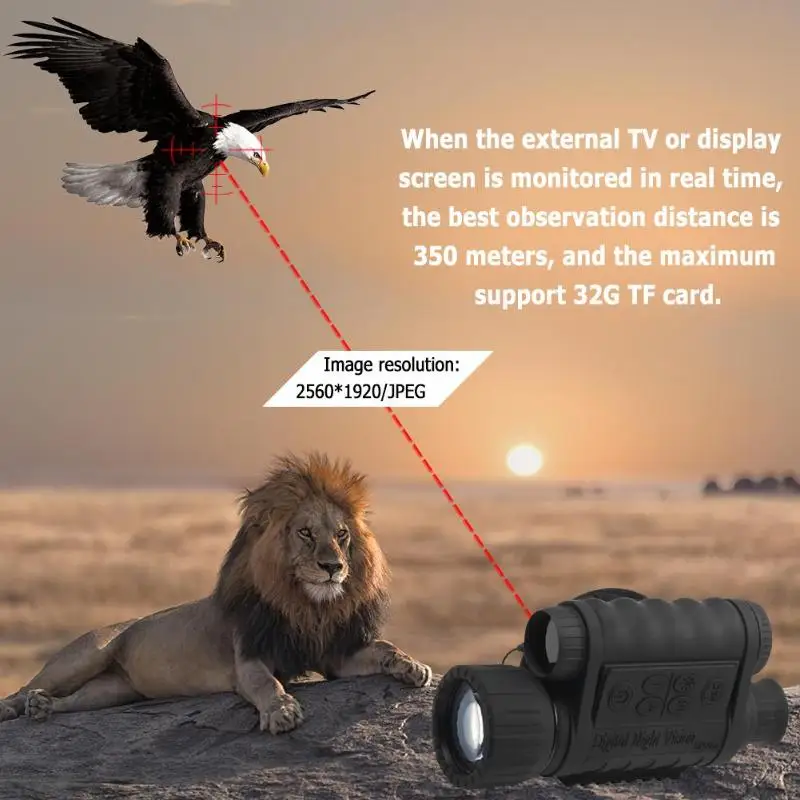 

Digital PDE Night Vision Monocular IR Wildlife 6X50 5MP HD Camera Hunting Infrared 850NM Telescope Camping Hiking Monocular New