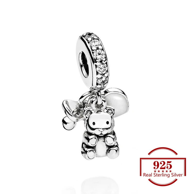 

Silver Cute Bear Charms Diy Beads Fits Original Charm 925 Sterling Silver Bracelet Women Trendy Jewelry Lover Wife Gift