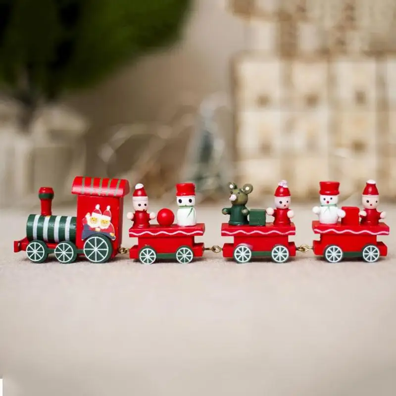 Mini Wooden Toys Train Funny Gadgets Interesting Toys For Children Christmas Xmas New Year Home Decoration Festival Party Gift