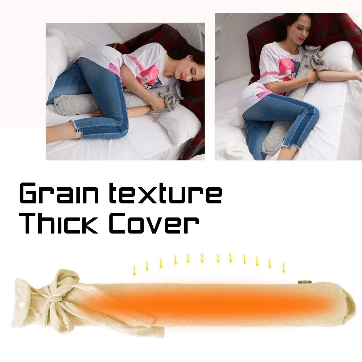 

85cm Long Hot Water Bottles Whole Body Warm Pillow Warmer Abdomen Waist Body Heating Portable Winter Hand Feet Hot Water Bags