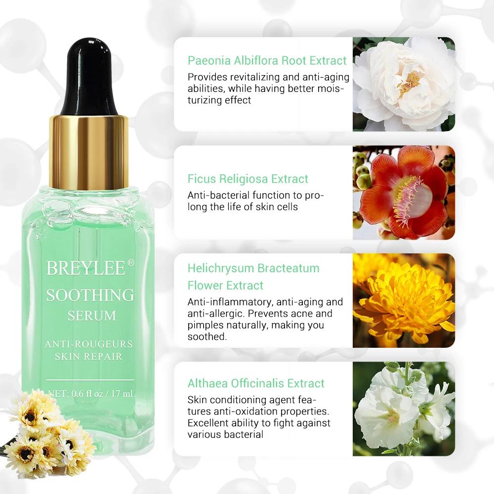Breylee Repairing Serum Sensitive Skin Remove Fade Redness Treatment Soothing Whitening Face Skin Care Acne Scar Snail Serum