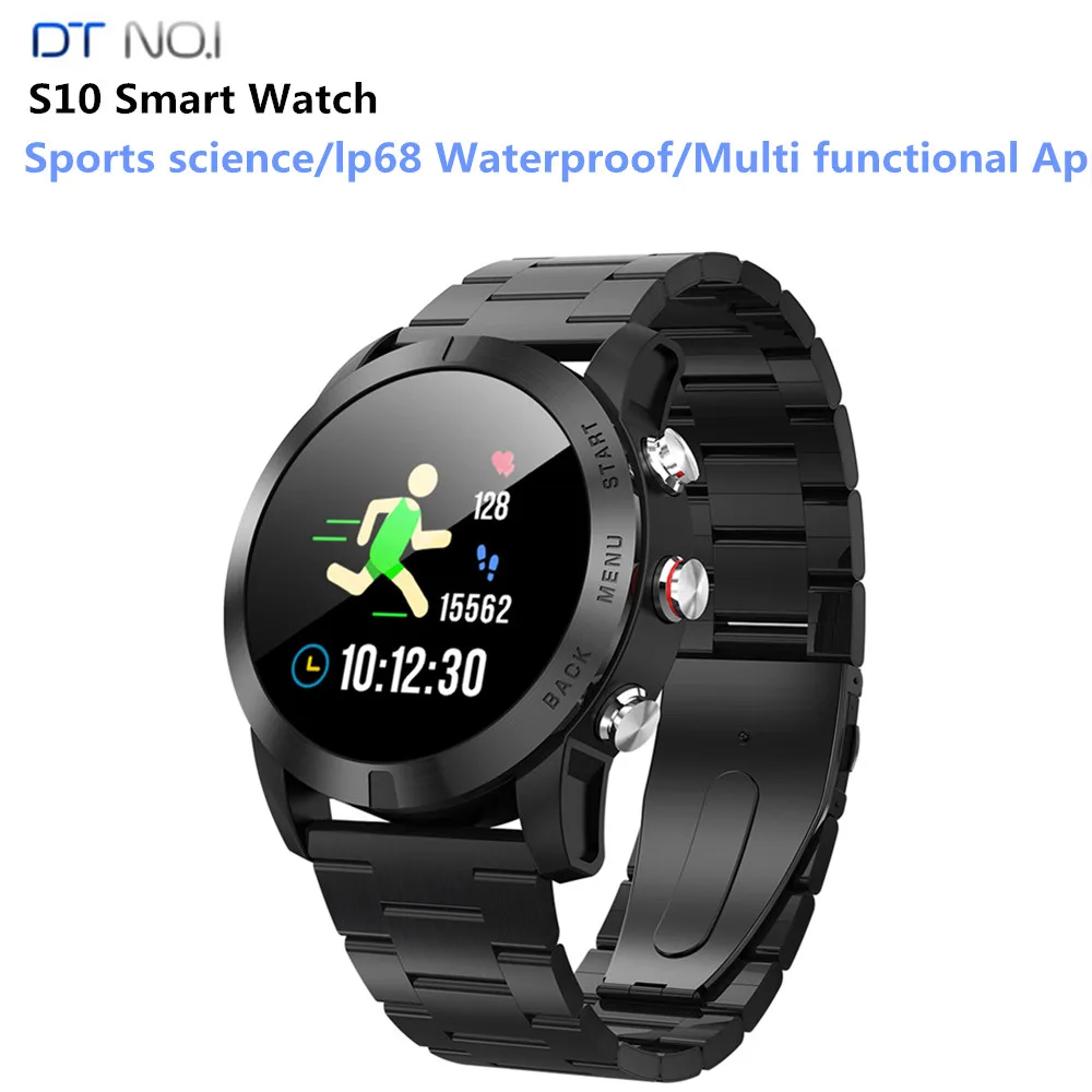 

DT NO.I S10 Smart Watch 1.3 Inch Wateprof IP68 Heart Rate Monitor Smartwatch Pedometer Sleep Monitor 350mAh Built-In Sport Watch
