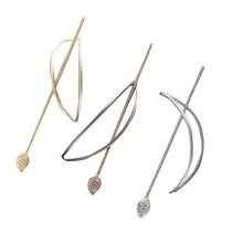 3 шт. волосы выдалбливают Овальный лист металла элегантные волосы палка аксессуары шпильки для девочек женские