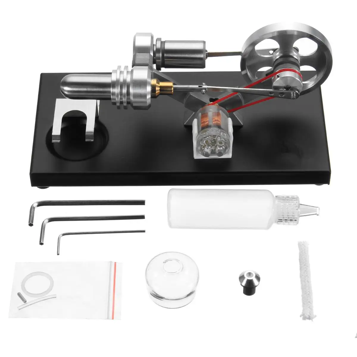 

18x9x8cm Hot Air Stirling Engine Motor Model Toy Electricity Generator Set With LED Light Children Educational Physics Model Toy