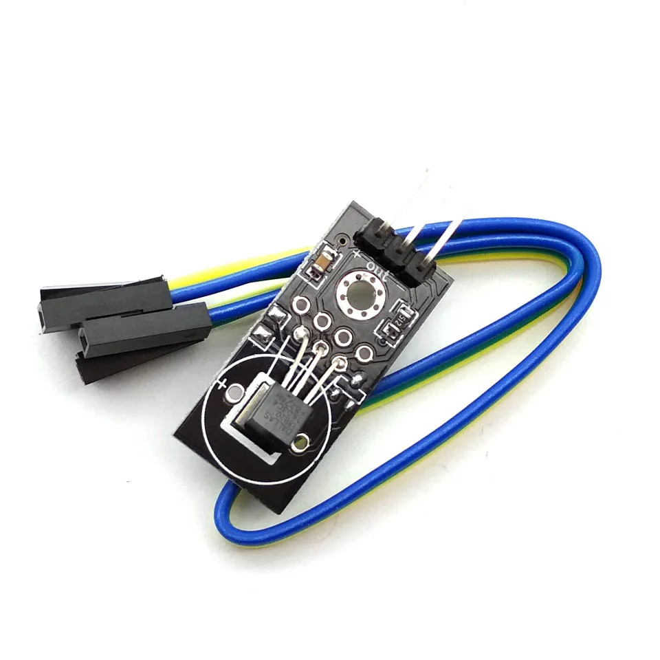 Одношиповый цифровой модуль датчика температуры DS18B20 с кабелем Dupont для Arduino 1