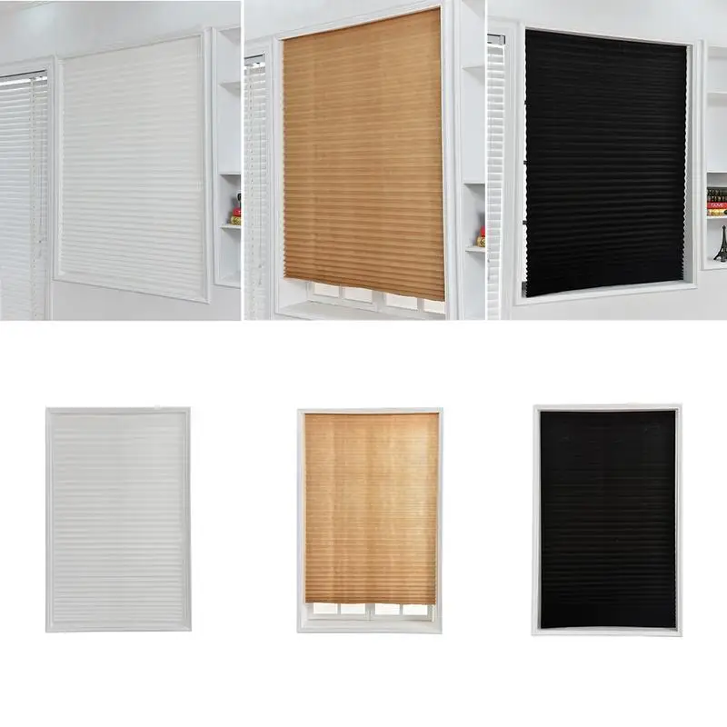 Self-Adhesive Pleated Blackout Blinds, Non-Woven Fabric