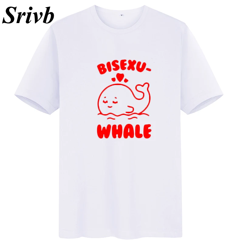Женская футболка с принтом Srivb Bisexu Whale Забавные футболки графикой большие размеры