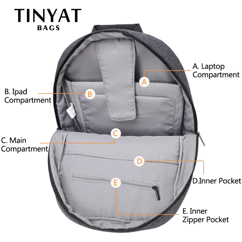 TINYAT hombres Mochila para portátil 15 ''Computer Mochila Escloar de escuela Mochila bolsa para Adolescente de hombro de lona Mochila TINYAT hombres Mochila para portátil 15 ''Computer Mochila Escloar de escuela Mochila bolsa para Adolescente de hombro de lona Mochila